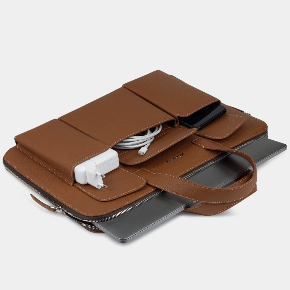 notebook bag 17'' Bocage with pockets gold