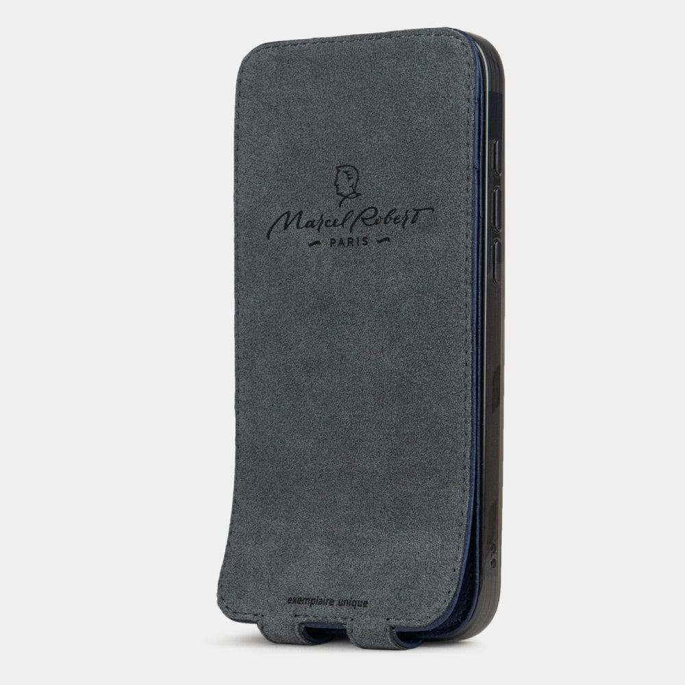 Blue Ostrich Leather iPhone 16 Pro Case | Marcel Robert - 27