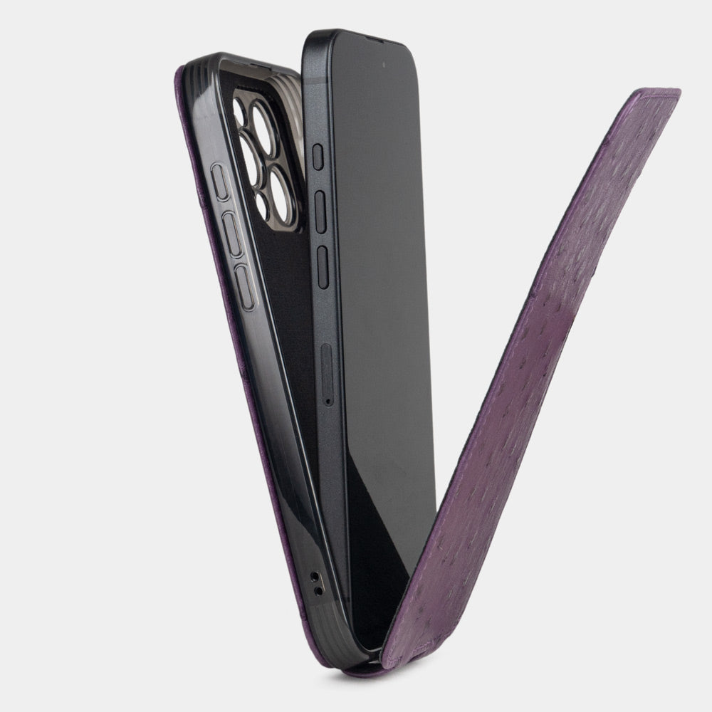 Premium Ostrich Leather Case iPhone 16 Pro | Marcel Robert - 16