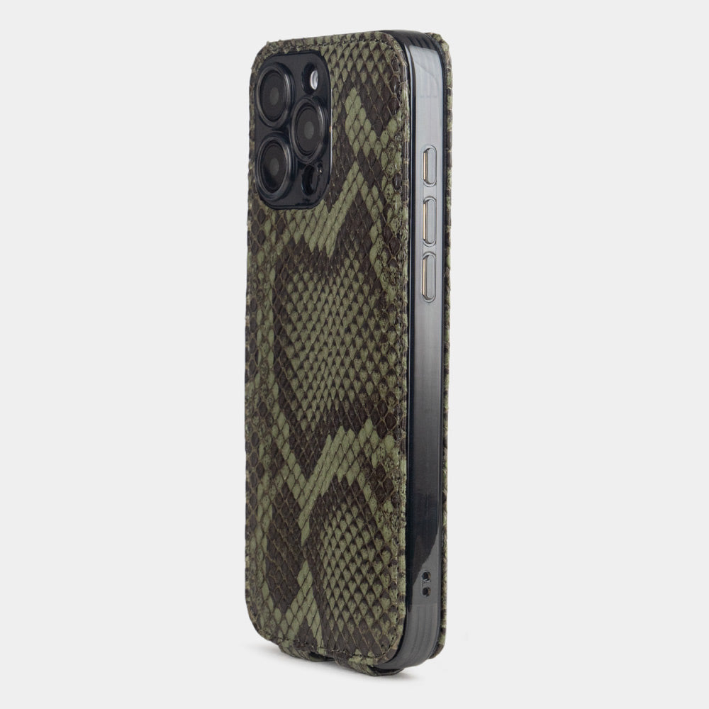 Green Python Leather Protection Case iPhone 16 Pro | Marcel Robert - 5