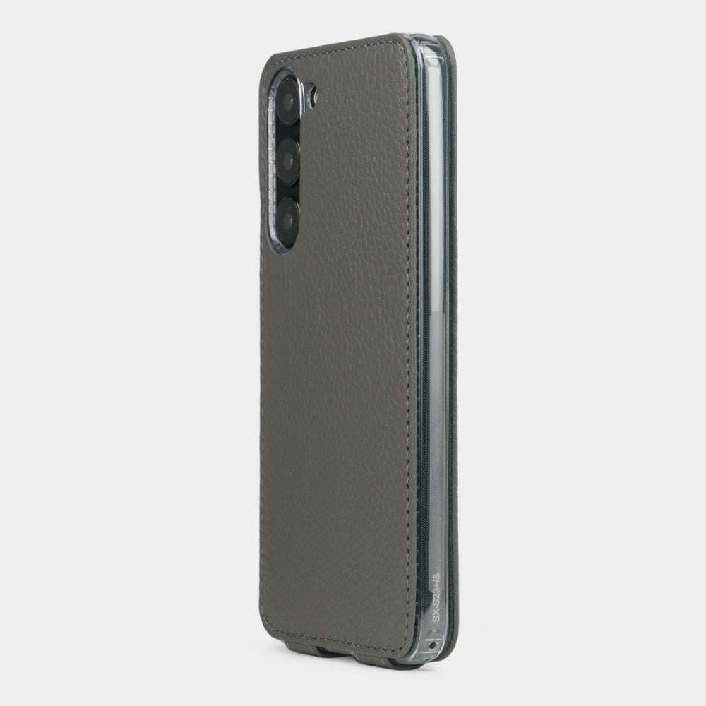 Premium Leather Flip Case Galaxy S23 Grey | Marcel Robert - 4