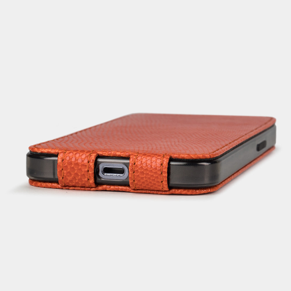 Luxury Lizard Case iPhone 13 Pro Orange | Marcel Robert - 5