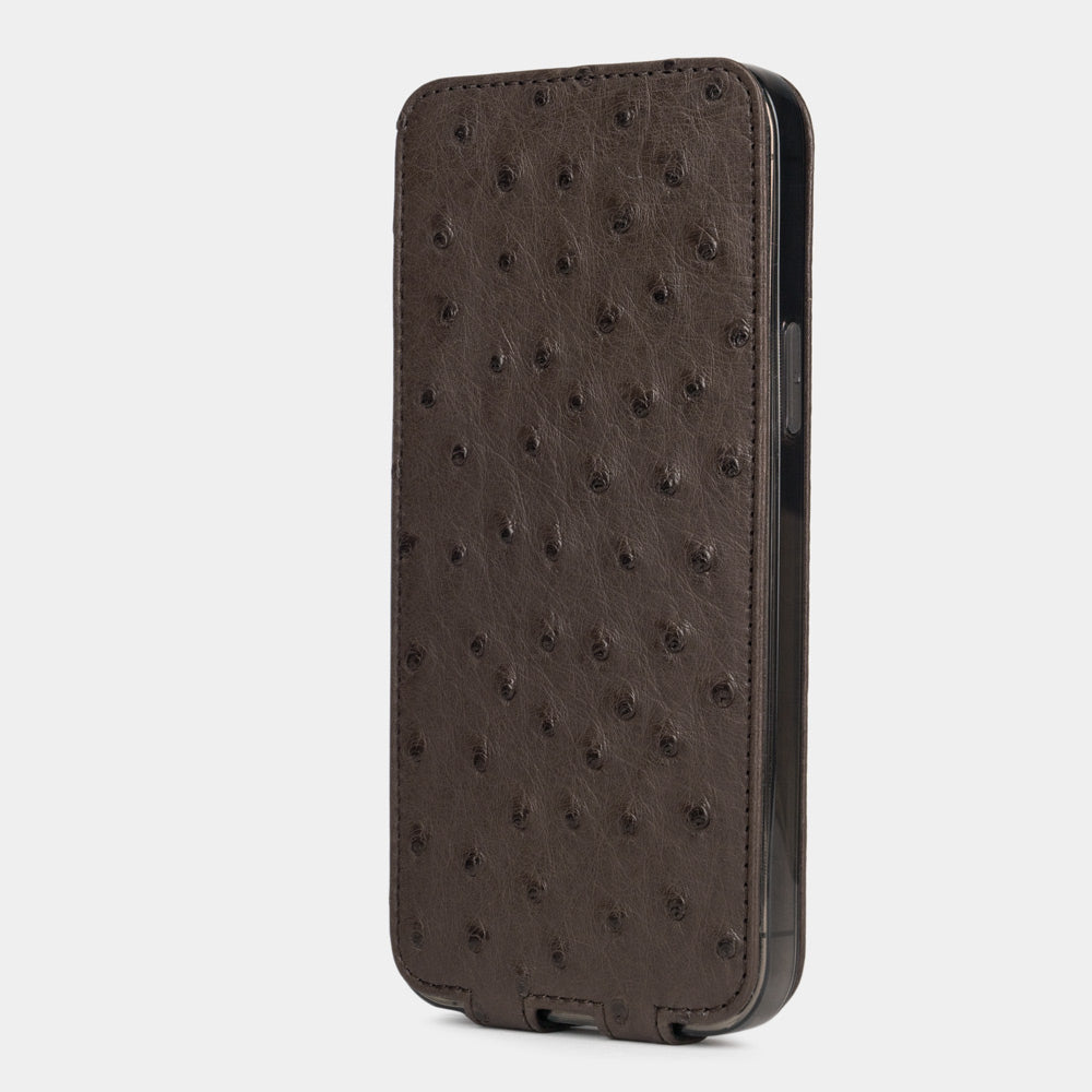 Ostrich Leather Case iPhone 13 Pro Max Brown | Marcel Robert - 3