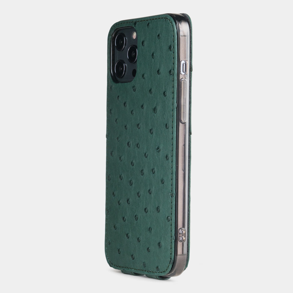 Ostrich Leather Case iPhone 12 Pro Green | Marcel Robert - 3