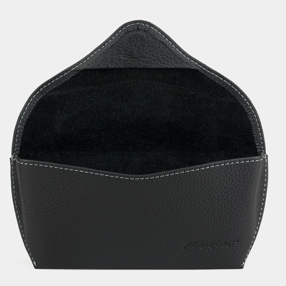 Soft Leather Sunglasses Case Riviera Black | Marcel Robert - 2