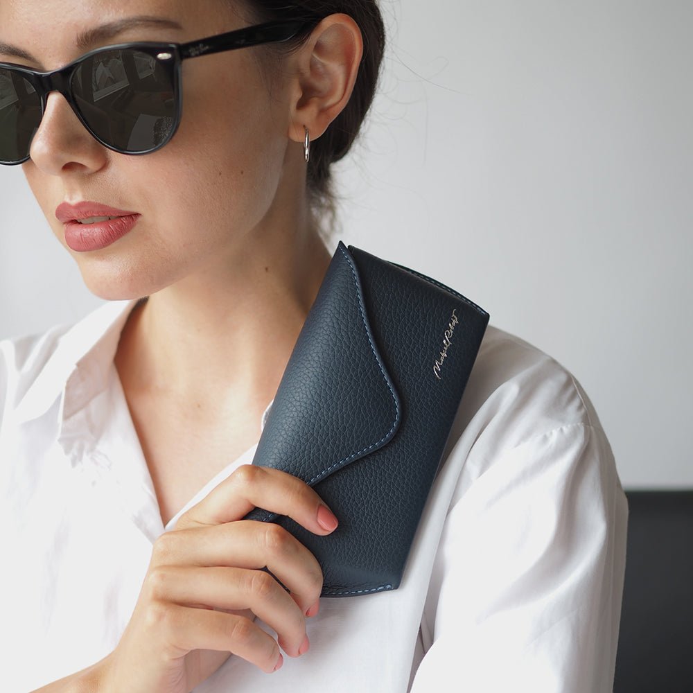 Soft Leather Sunglasses Case Riviera Blue | Marcel Robert - 1