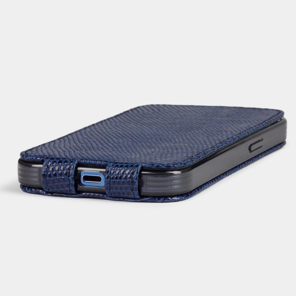 Luxury Lizard Case iPhone 13 Pro Blue | Marcel Robert - 5