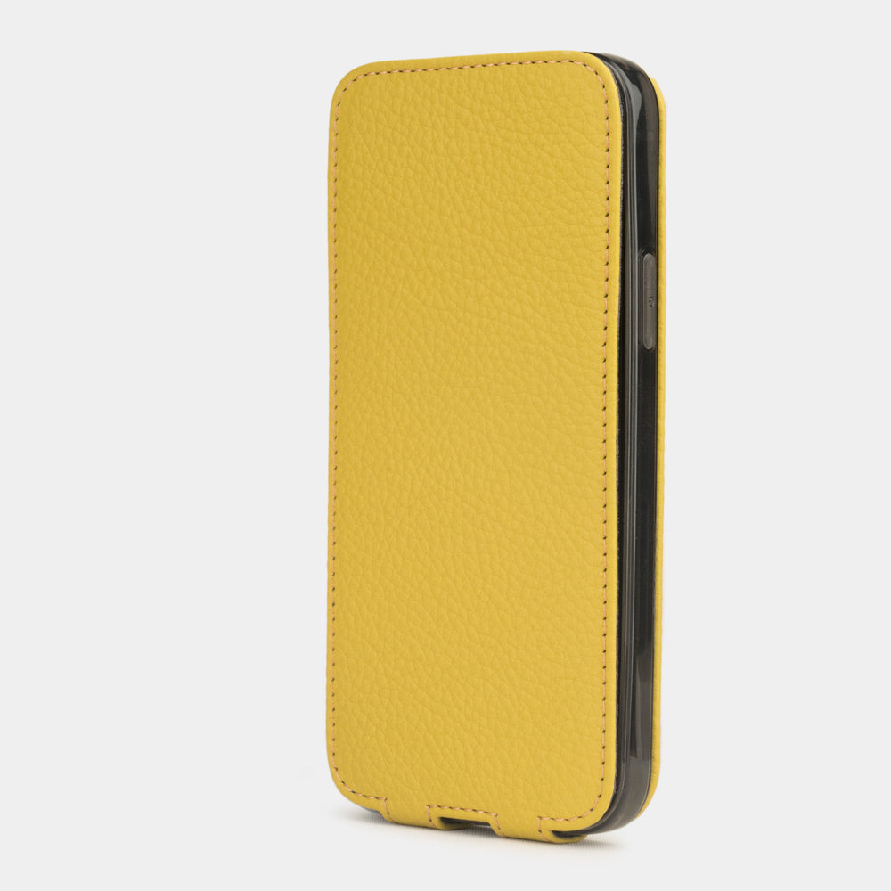 Premium Leather Case iPhone 12 mini Yellow | Marcel Robert - 3