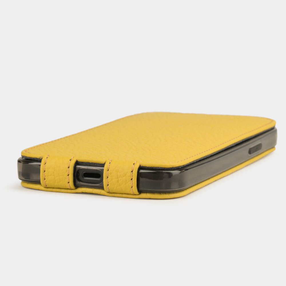 Premium Leather Case iPhone 12 mini Yellow | Marcel Robert - 5