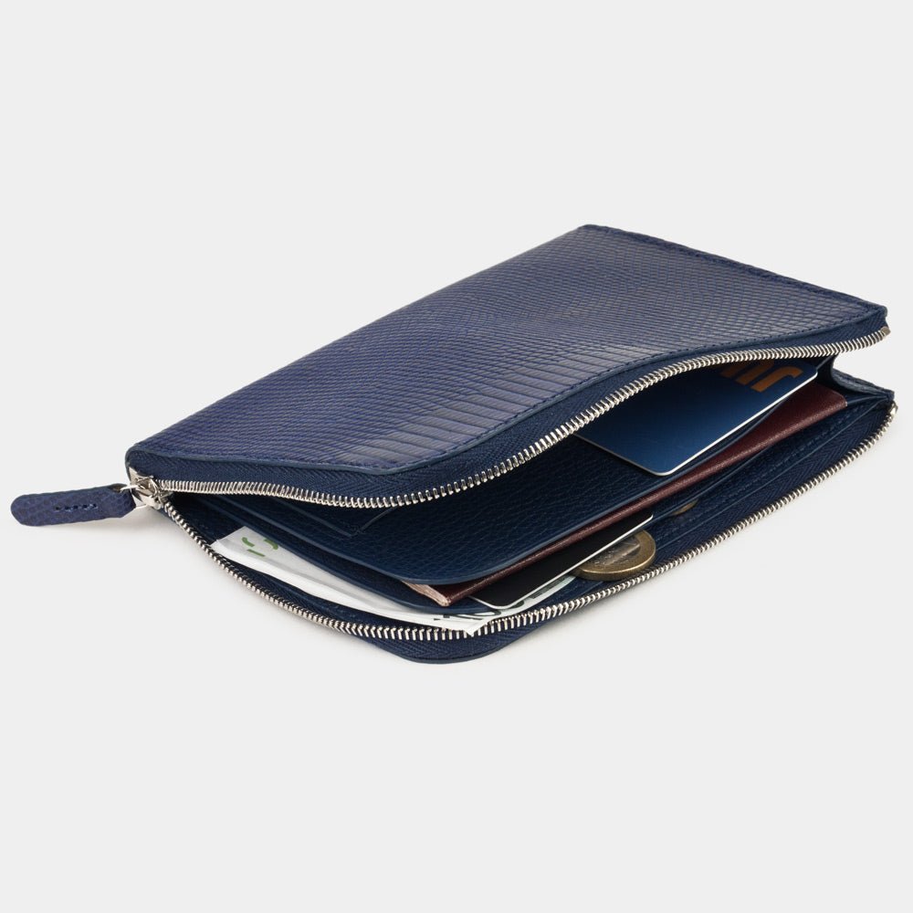 Minimalistic Wallet "Pont-Aven" Lizard Blue | Marcel Robert - 2