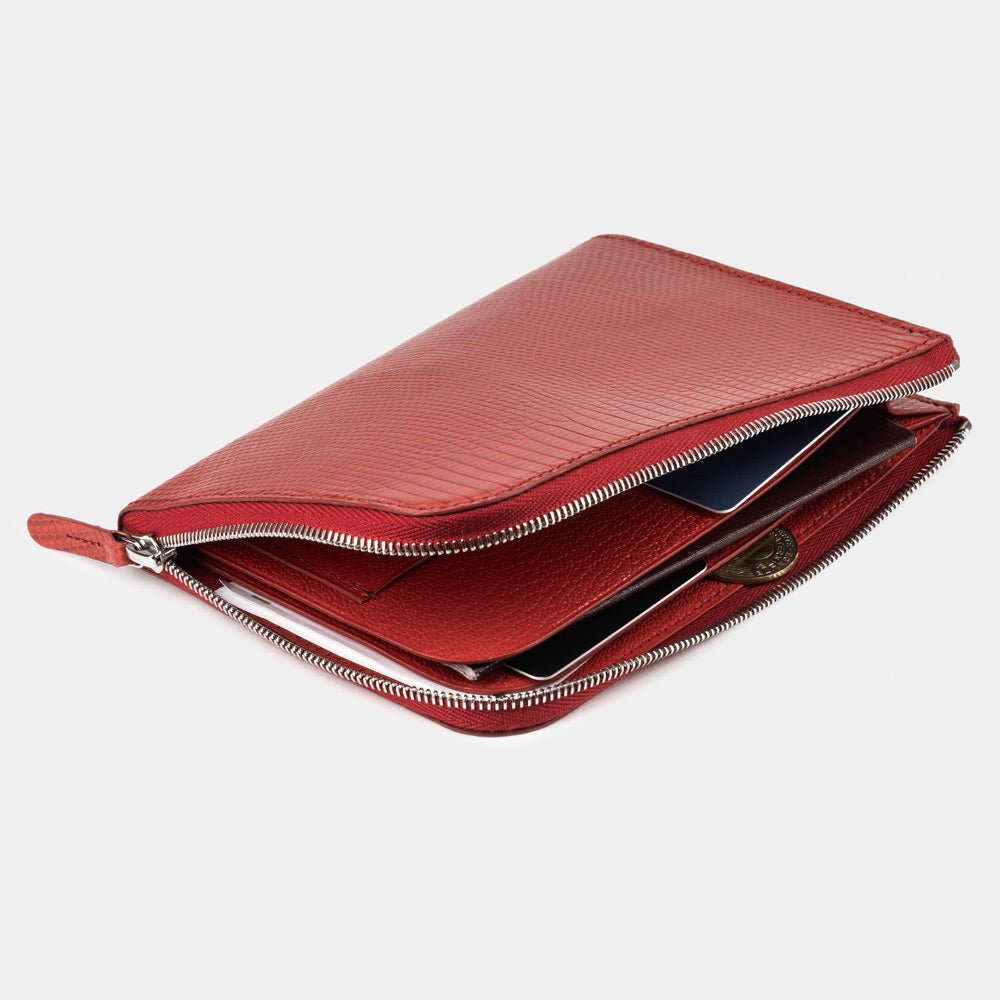Luxury Red Lizard Leather Wallet Pont-Aven | Marcel Robert - 2